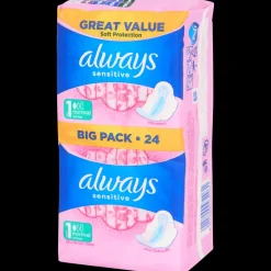 Always maandverband Sensitive 24 Stuks | Action NL